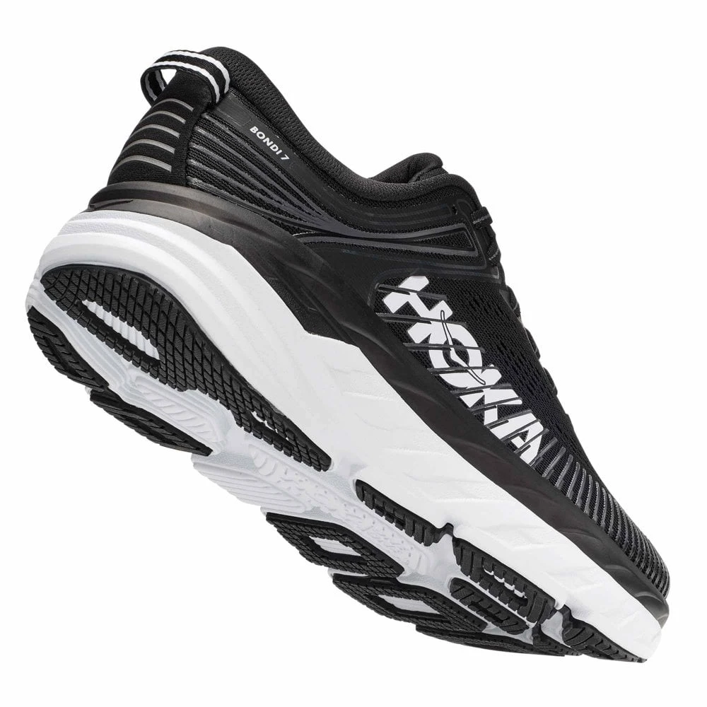 Hoka Bondi 7 Wide 2E Mens Road Running Shoes Black/White 4 Hoka Bondi 7 Wide 2E Mens Road Running Shoes Black/White - Image 2