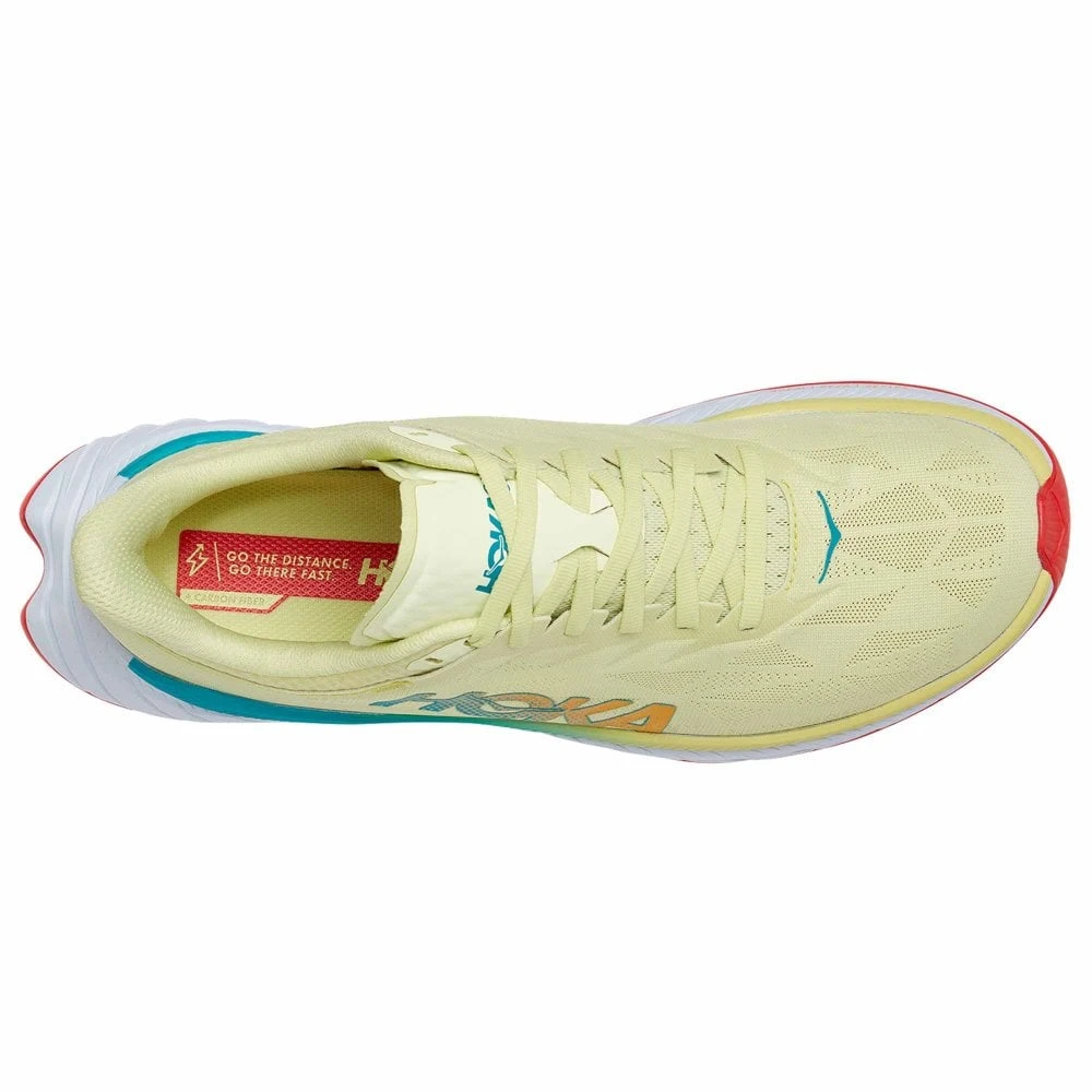 Hoka Carbon X 2 Mens Road Running Shoes Luminary Green/Hot Coral 4 Hoka Carbon X 2 Mens Road Running Shoes Luminary Green/Hot Coral - Image 2