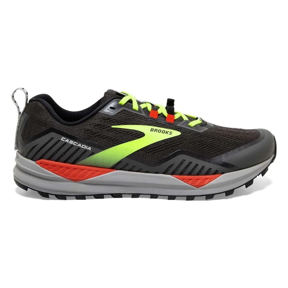 BROOKS Cascadia 15 Mens Trail Running Shoes Black/Raven/Cherry Tomato 3 BROOKS Cascadia 15 Mens Trail Running Shoes Black/Raven/Cherry Tomato