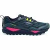 BROOKS Cascadia 15 Womens Trail Running Shoes Navy/Pink/Yellow -Shoe Specialty Shop cascadia 15 womens b width standard cushioned trail running shoes navy pink yellow p6589 26001 image