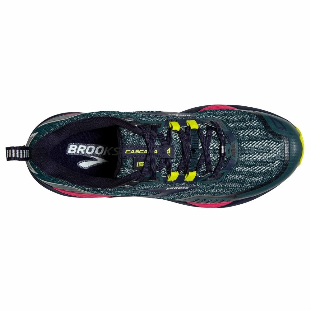 BROOKS Cascadia 15 Womens Trail Running Shoes Navy/Pink/Yellow 4 BROOKS Cascadia 15 Womens Trail Running Shoes Navy/Pink/Yellow - Image 2