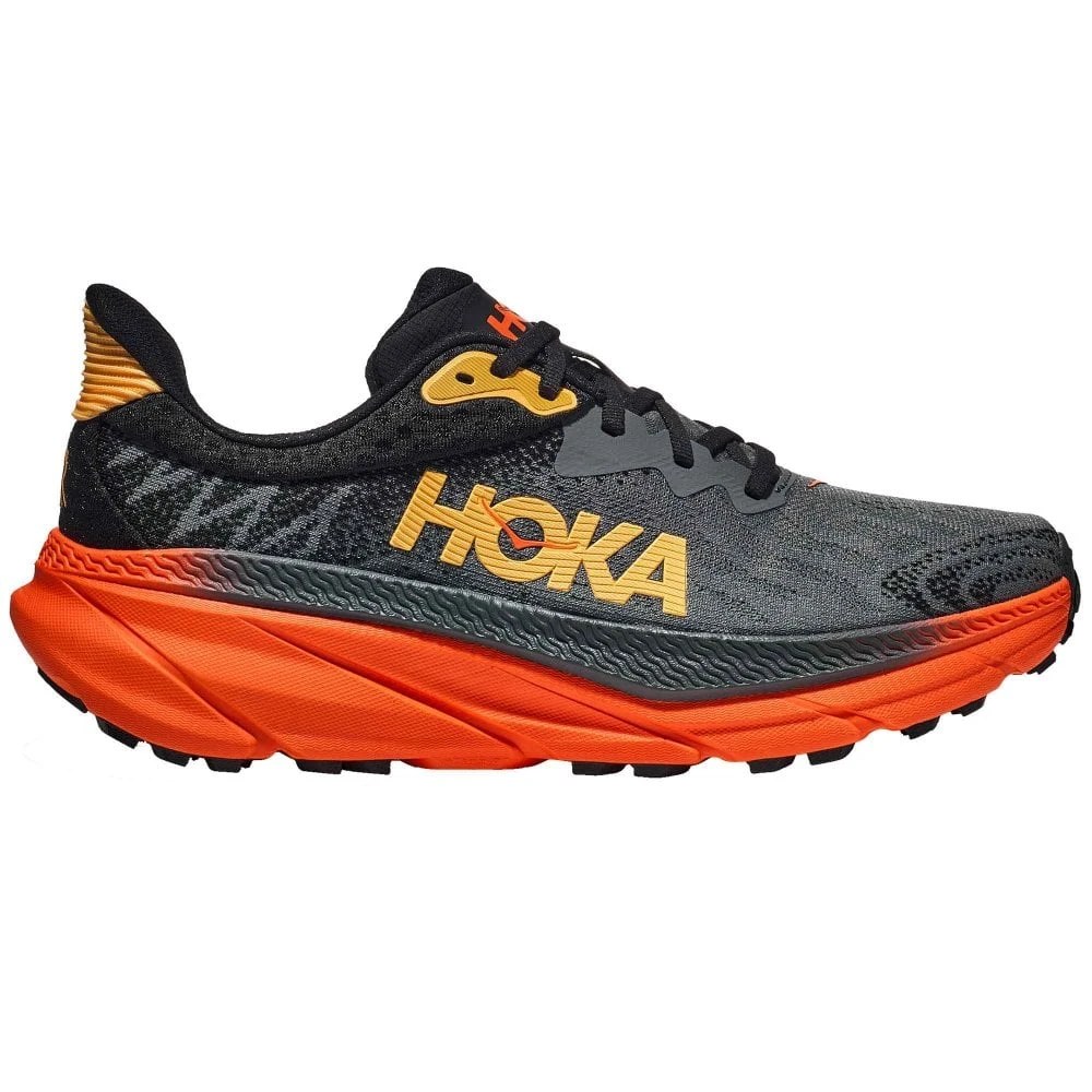 Hoka Challenger 7 Mens Trail Running Shoes Castlerock/Flame 3 Hoka Challenger 7 Mens Trail Running Shoes Castlerock/Flame