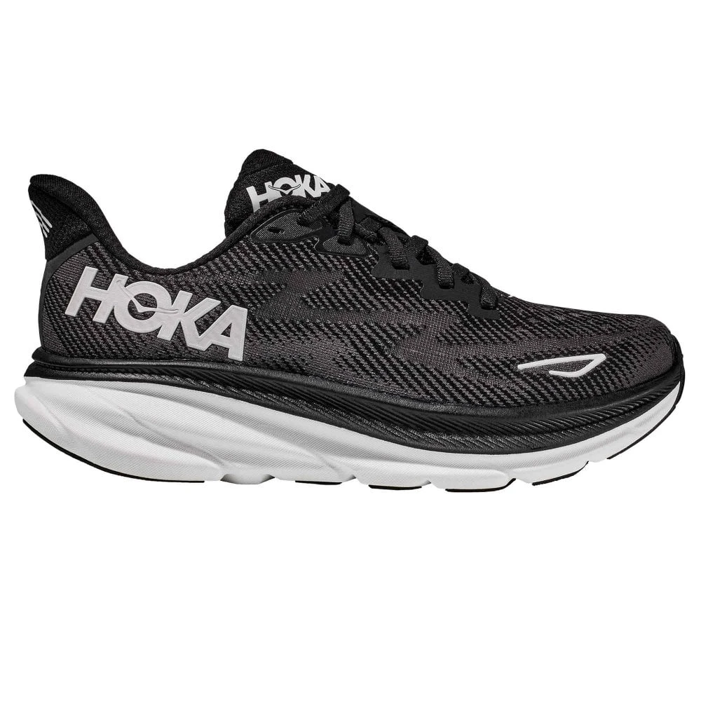 Hoka Clifton 9 Wide 2E Mens Running Shoes Black/White 3 Hoka Clifton 9 Wide 2E Mens Running Shoes Black/White