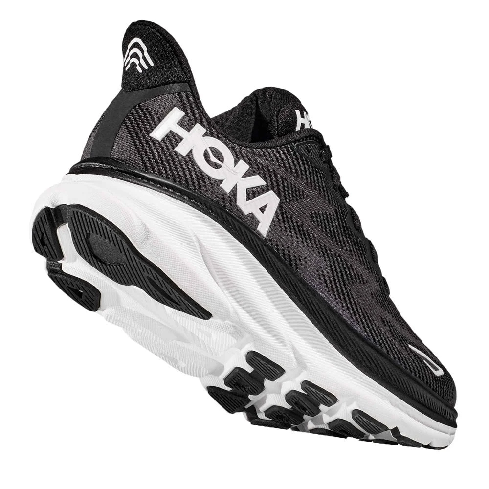Hoka Clifton 9 Wide 2E Mens Running Shoes Black/White 4 Hoka Clifton 9 Wide 2E Mens Running Shoes Black/White - Image 2