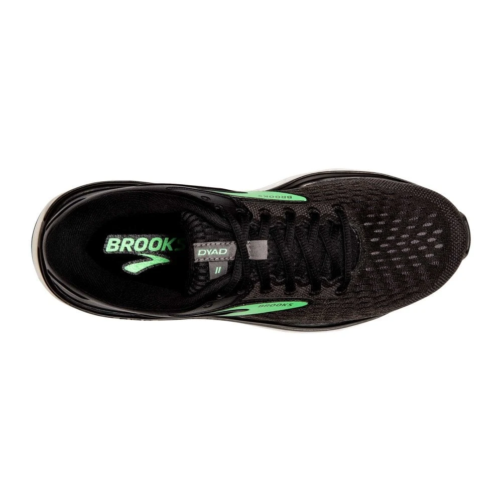 BROOKS Dyad 11 Womens Road Running Shoes Black/Ebony/Green 4 BROOKS Dyad 11 Womens Road Running Shoes Black/Ebony/Green - Image 2