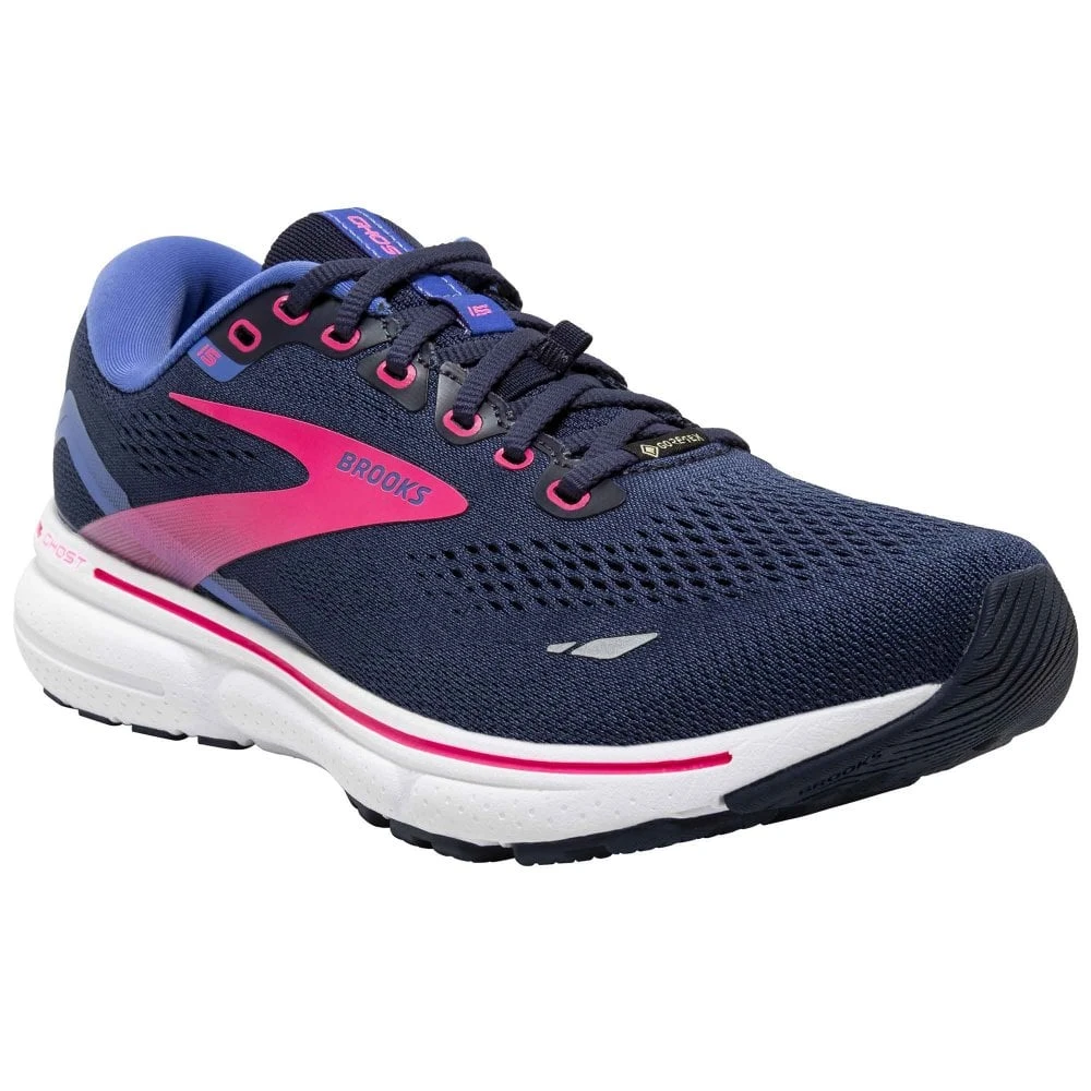 BROOKS Ghost 15 GTX Womens Waterproof Running Shoes Peacoat/Blue/Pink 3 BROOKS Ghost 15 GTX Womens Waterproof Running Shoes Peacoat/Blue/Pink