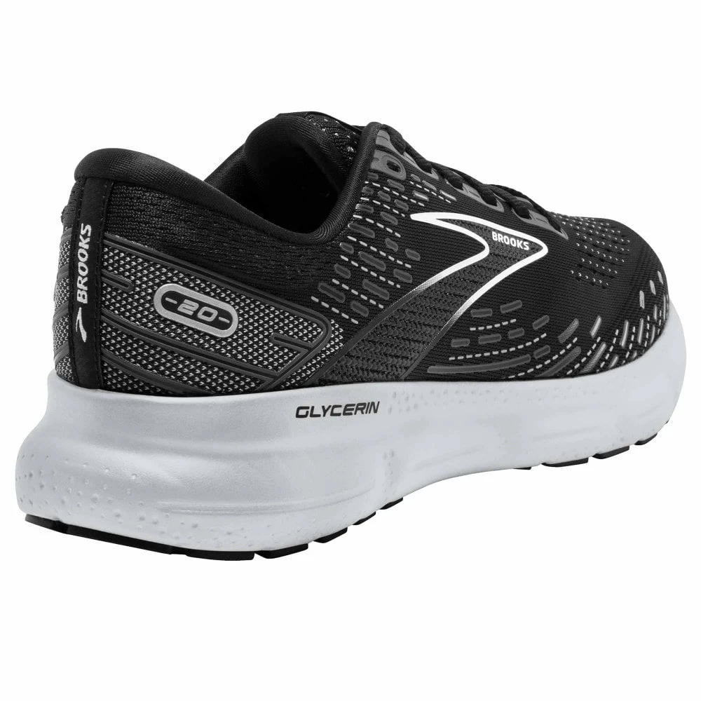 BROOKS Glycerin 20 Wide Womens Running Shoes Black/White/Alloy 4 BROOKS Glycerin 20 Wide Womens Running Shoes Black/White/Alloy - Image 2