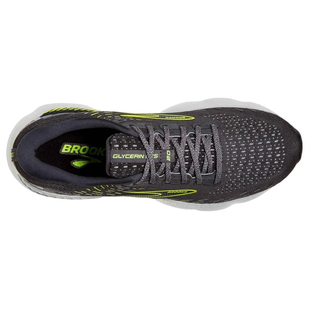 BROOKS Glycerin GTS 20 Mens Running Shoes Ebony/White/Nightlife 4 BROOKS Glycerin GTS 20 Mens Running Shoes Ebony/White/Nightlife - Image 2