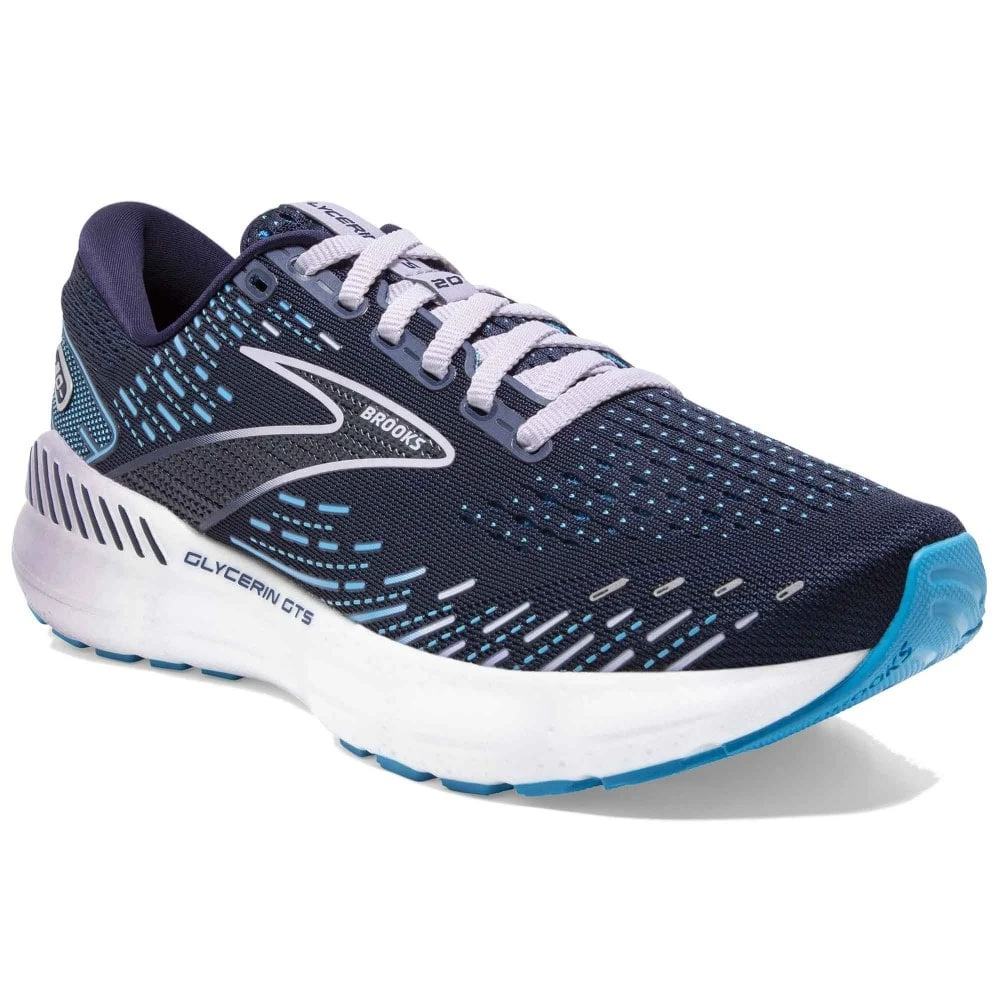 BROOKS Glycerin GTS 20 Wide D Womens Running Shoes Peacoat/Ocean/Pastel Lilac 3 BROOKS Glycerin GTS 20 Wide D Womens Running Shoes Peacoat/Ocean/Pastel Lilac